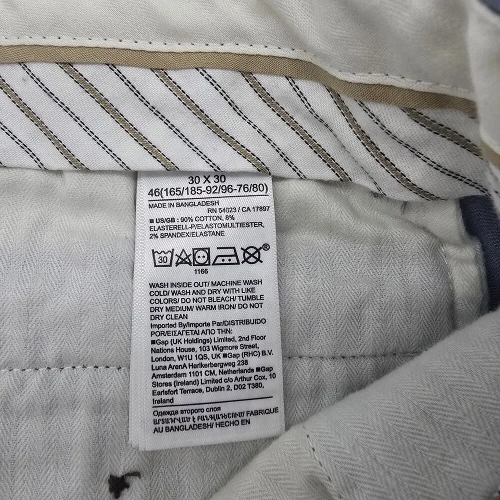 Banana Republic Mason Athletic Tapered Fit Chino Pants 30x30 Blue